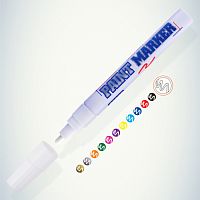 Маркер краска MunHwa INDUSTRIAL белый,  4мм Б0050783 картинка 